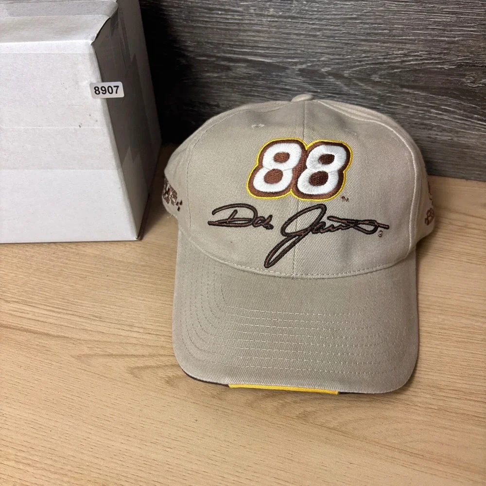 Vintage Nascar Hat Cap Strap Back Brown Dale Jarrett Racing Adjustable UPS